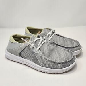 Hey Dude Wendy Frontier Gray Yellow Casual Sneakers Size 5 Comfort Lightweight